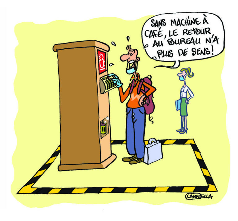 teletravail machine a cafe